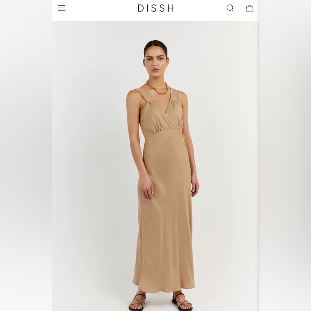 NWT Dissh - Bobby Straw Bias Cut Dress